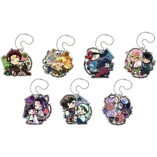 Set of 7 Demon Slayer Pita! Deforme Pair Acrylic Keychain [USED]