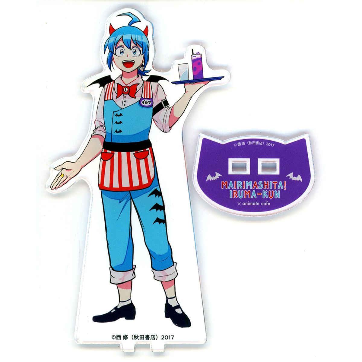 Suzuki Iruma Big Acrylic Stand Welcome to Demon School! Iruma-kun x Makai no Shuyaku wa Wareware da! x animate cafe [USED]