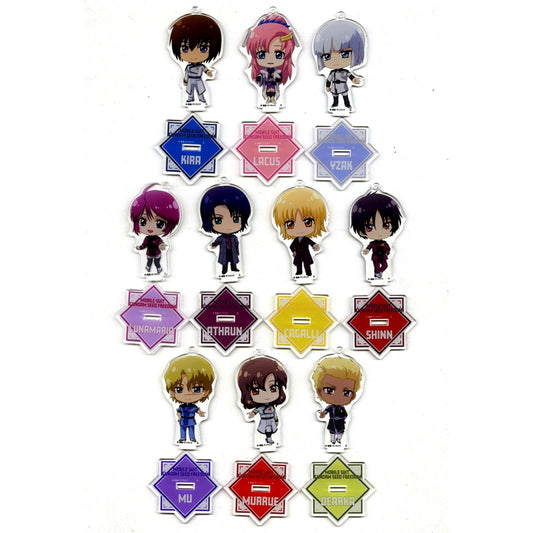 Set of 10 Mobile Suit Gundam SEED FREEDOM Hapikuro! Tsunagyutto Acrylic Stand Charm [USED]