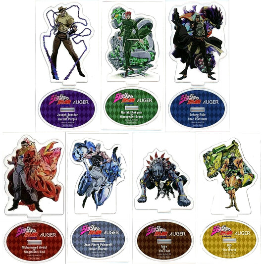 Set of 7 JoJos Bizarre Adventure Part 3 Stardust Crusaders x AUGER Limited Package Purchase Bonus Acrylic Stand [USED]