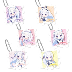 Re:ZERO -Starting Life in Another World- Emilia & Others All 6 Types Set Trading Acrylic Cube Keychain Full of Emilia Ver. Galore Series Keychains [USED]
