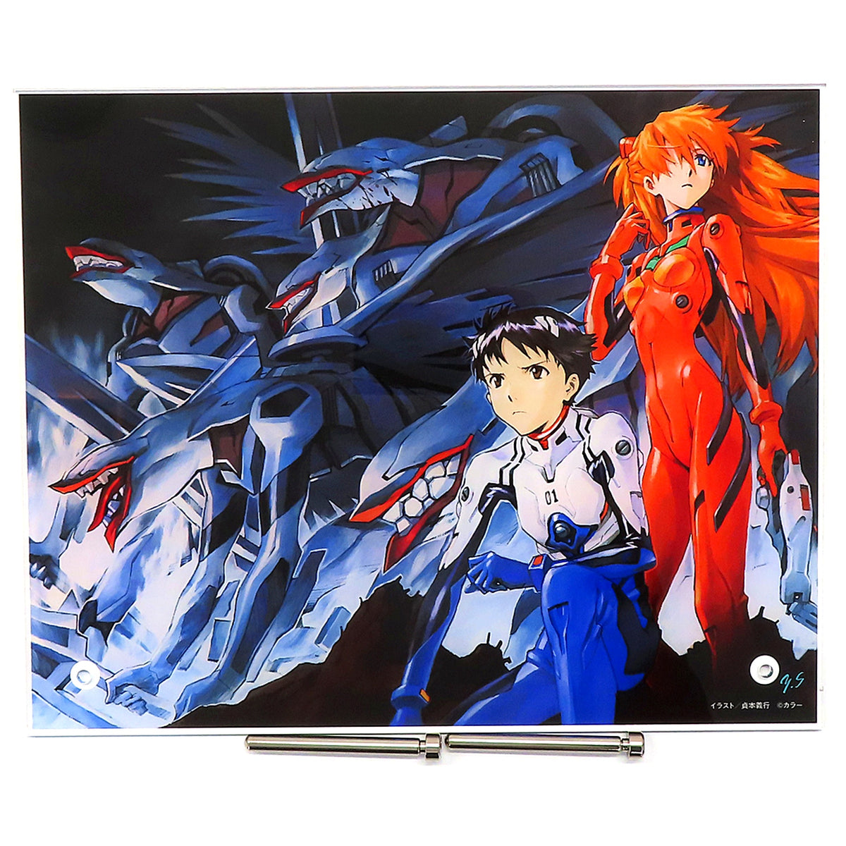 Shinji & Asuka S-2 Prize Acrylic Panel Kujibikido Yoshiyuki Sadamoto Neon Genesis Evangelion Online Kuji [USED]