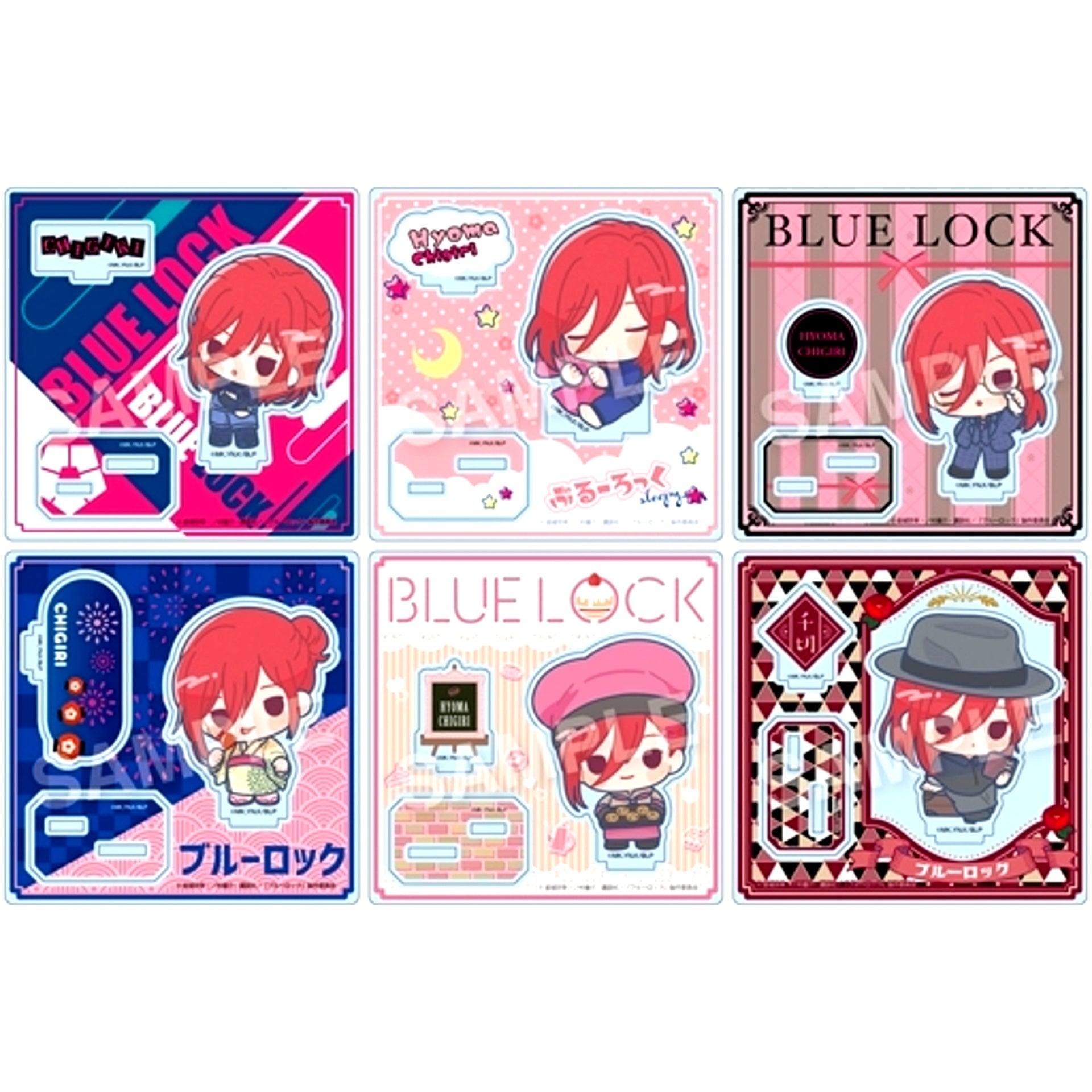 Set of 6 Hyoma Chigiri Select Collection Acrylic Stand Blue Lock [USED]