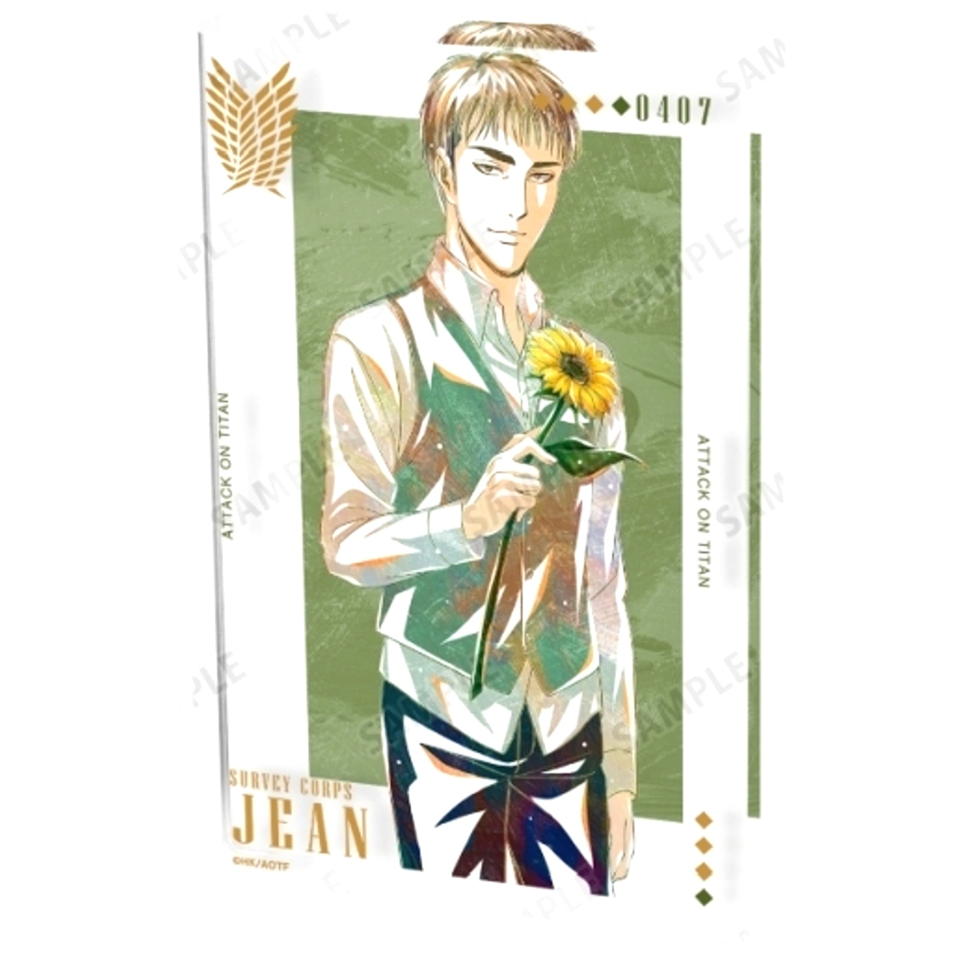 Jean Kirstein Attack on Titan Flower Shop Ver. Drawn Ani-Art Acrylic Block [USED]
