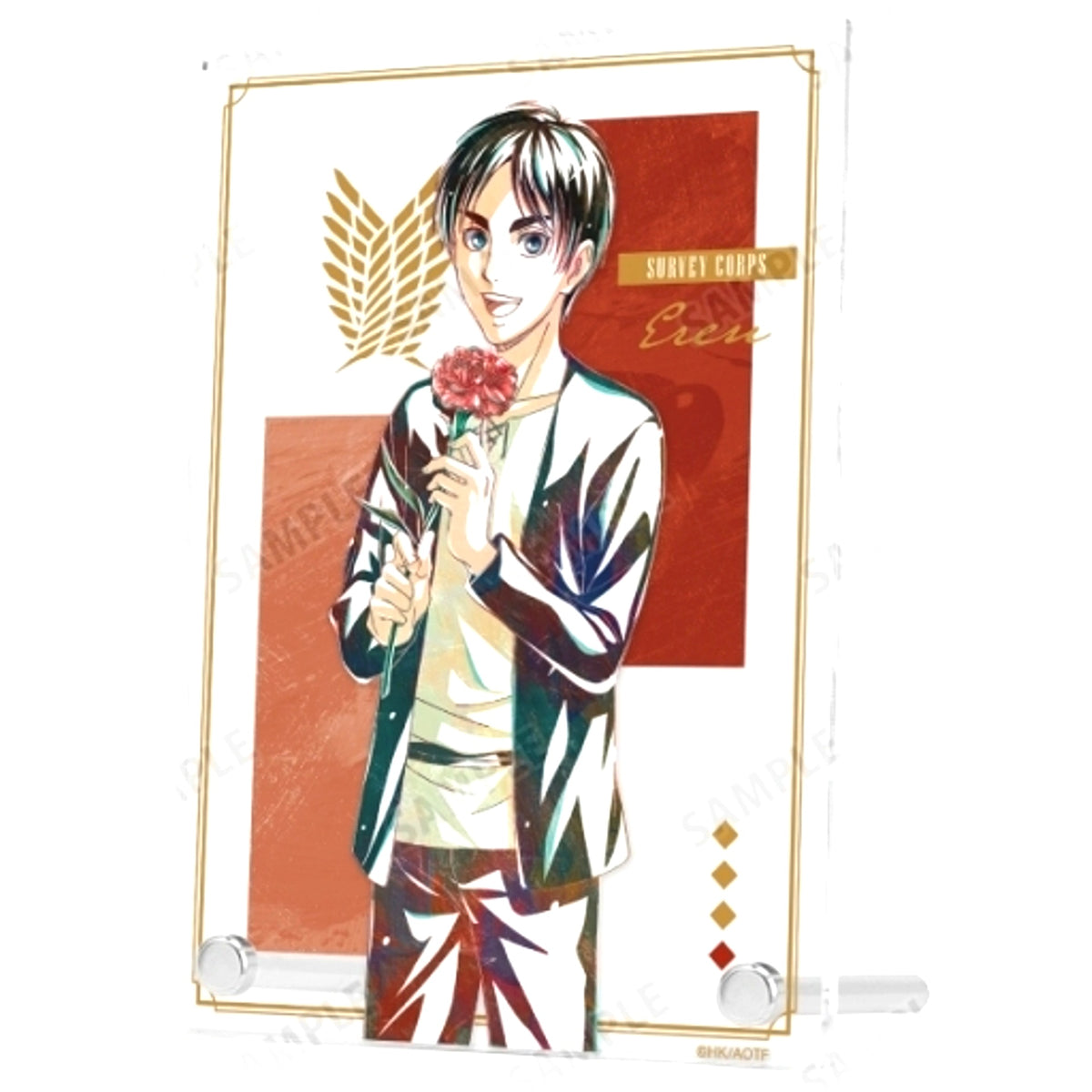 Eren Yeager Flower Shop Ver. Attack on Titan Illustration Ani-Art Double Acrylic Panel [USED]