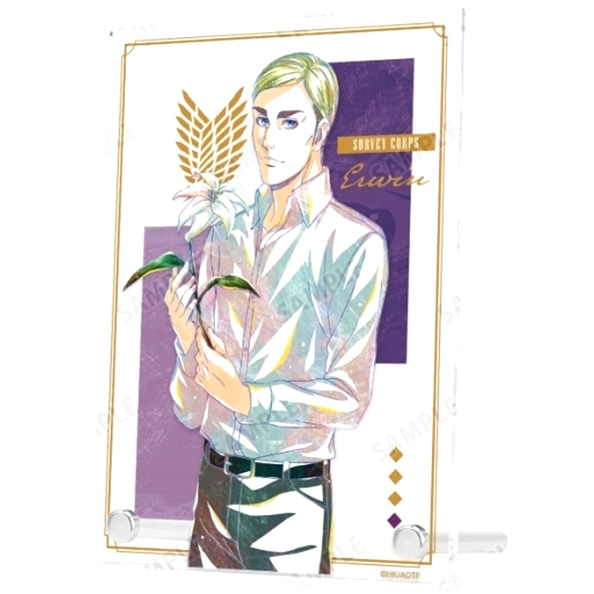 Erwin Smith Flower Shop Ver. Attack on Titan Illustration Ani-Art Double Acrylic Panel [USED]