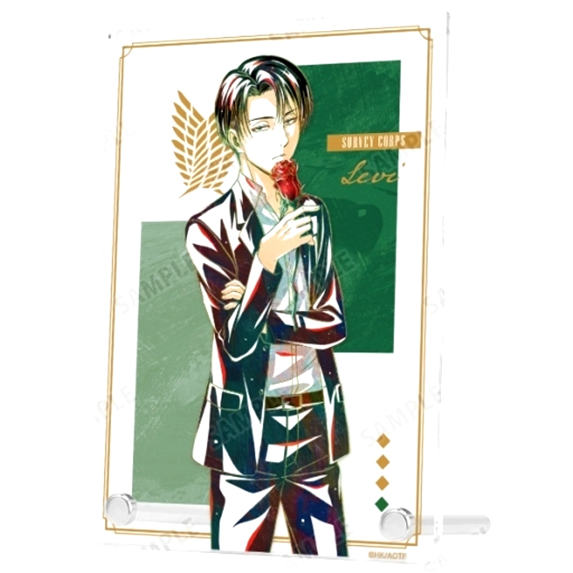 Levi Attack on Titan Flower Shop Ver. Drawn Ani-Art Double Acrylic Panel [USED]
