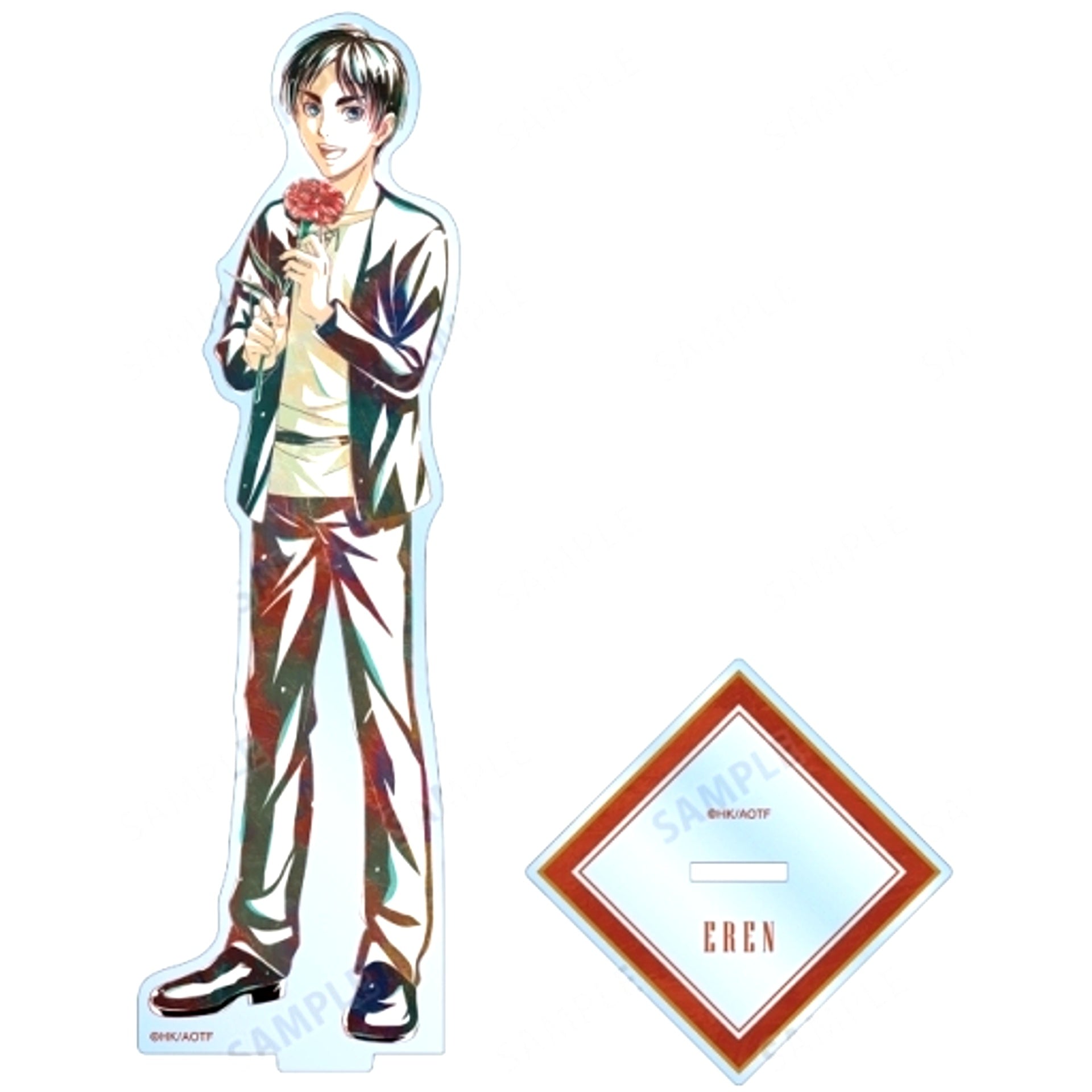 Eren Yeager Attack on Titan Flower Shop Ver. Drawn Ani-Art BIG Acrylic Stand [USED]