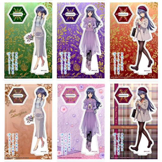Set of 6 Mai Sakurajima Rascal Does Not Dream of Bunny Girl Senpai Acrylic Stand Figure Kujibikido Happy Birthday Kuji 2023 B Prize [USED]