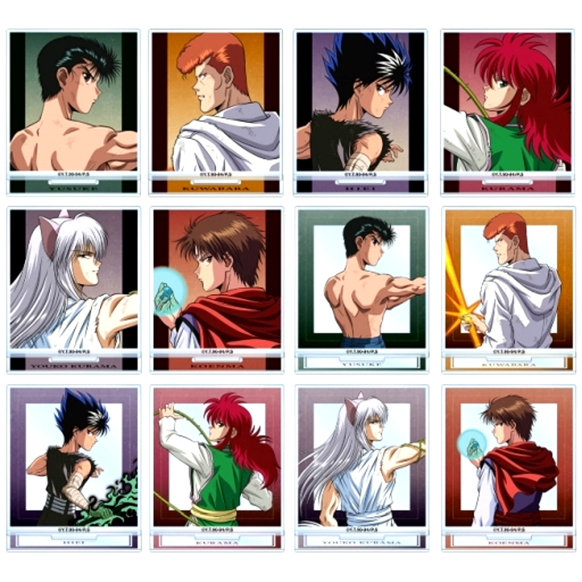 Set of 12 Yu Yu Hakusho Illustration Fighting Back Ver. Trading Acrylic Stand [USED]