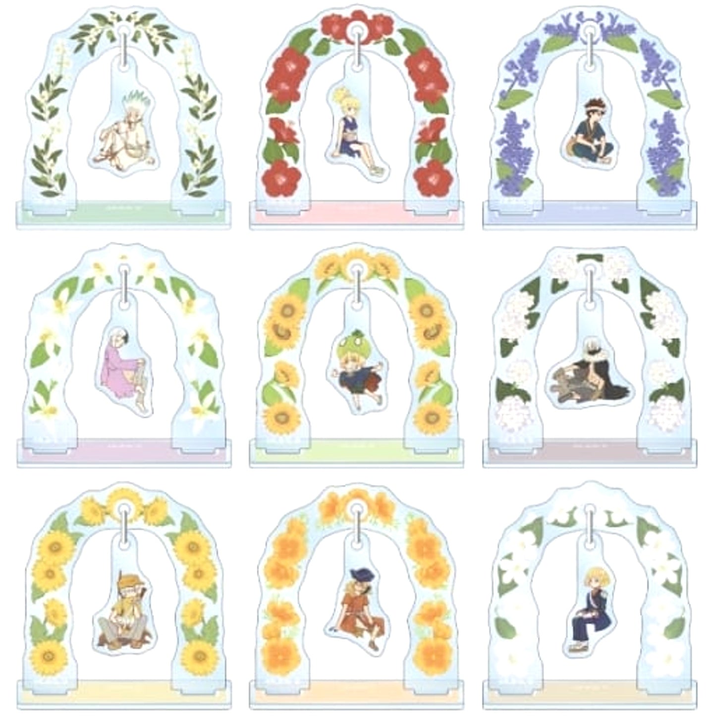 Dr. STONE Senku Ishigami & Others All 9 Types Set Botania Trading Yurayura Acrylic Stand Acrylic Stands [USED]