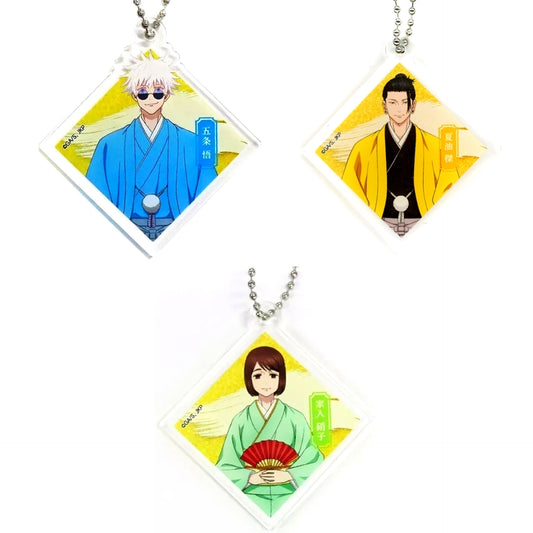 Set of 3 KITTE Jujutsu Kaisen New Year Fes Trading Acrylic Keychain Kimono Ver Hidden Inventory Premature Death [USED]