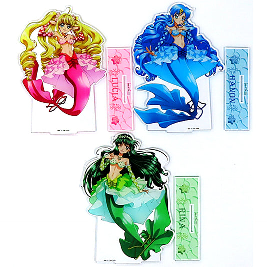 Set of 3 Mermaid Melody Pichi Pichi Pitch BIG Acrylic Stand Charafuku Kuji B Prize [USED]