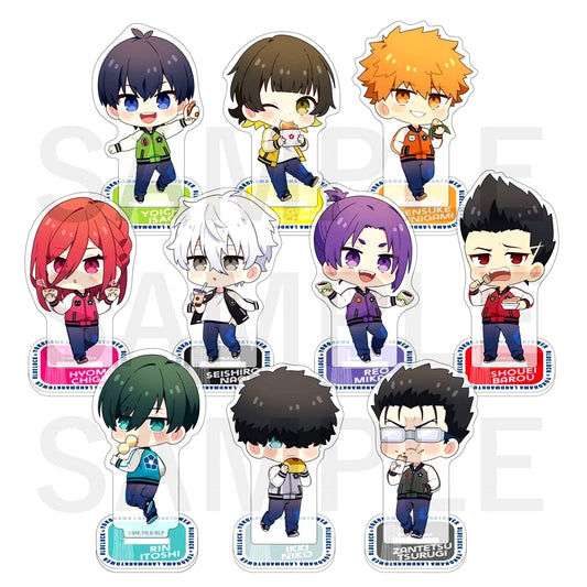 Set of 10 Blue Lock x Yokohama Landmark Tower Blue Lock Cafe in Cafe Fan Base Trading Acrylic Stand [USED]