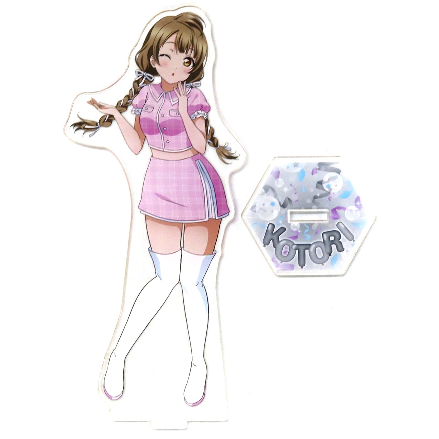 Kotori Minami Love Live! TV Anime Broadcast 10th Anniv GiGO Collabo Cafe Mu's girly pink Big Acrylic Stand [USED]