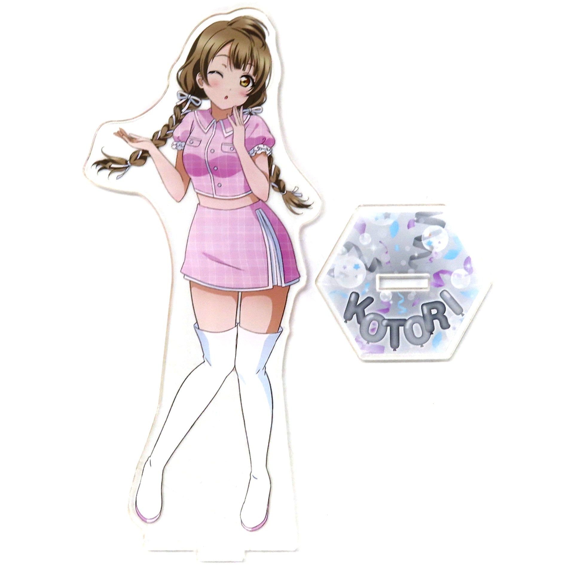 Kotori Minami Love Live! TV Anime Broadcast 10th Anniv GiGO Collabo Cafe Mu's girly pink Big Acrylic Stand [USED]