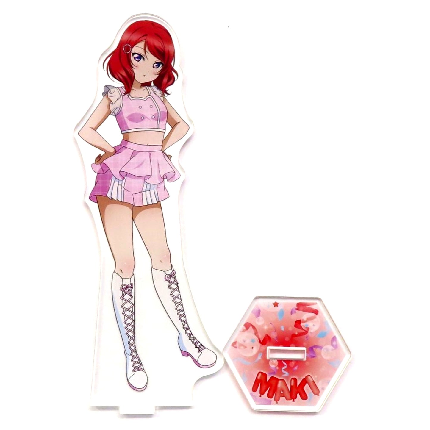 Maki Nishikino Love Live! Big Acrylic Stand Mu's girly pink GiGO Collabo Cafe TV Anime 10th Anniversary [USED]