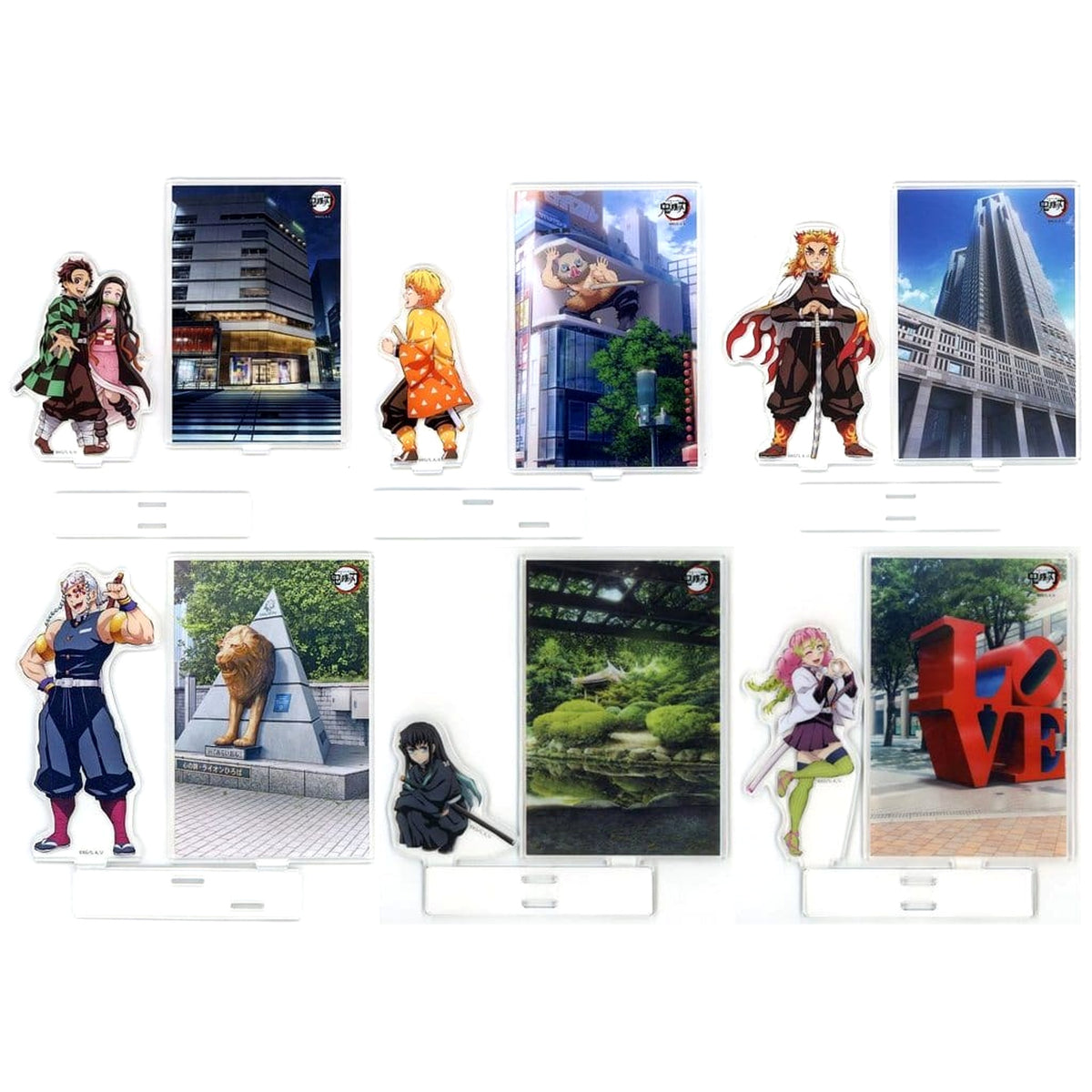 Demon Slayer: Kimetsu no Yaiba Tanjiro Kamado & Others All 6 Types Set Random Background Acrylic Stand ufotable Dining HIROMA New Restaurant Opening Commemoration Exclusive Acrylic Stands [USED]