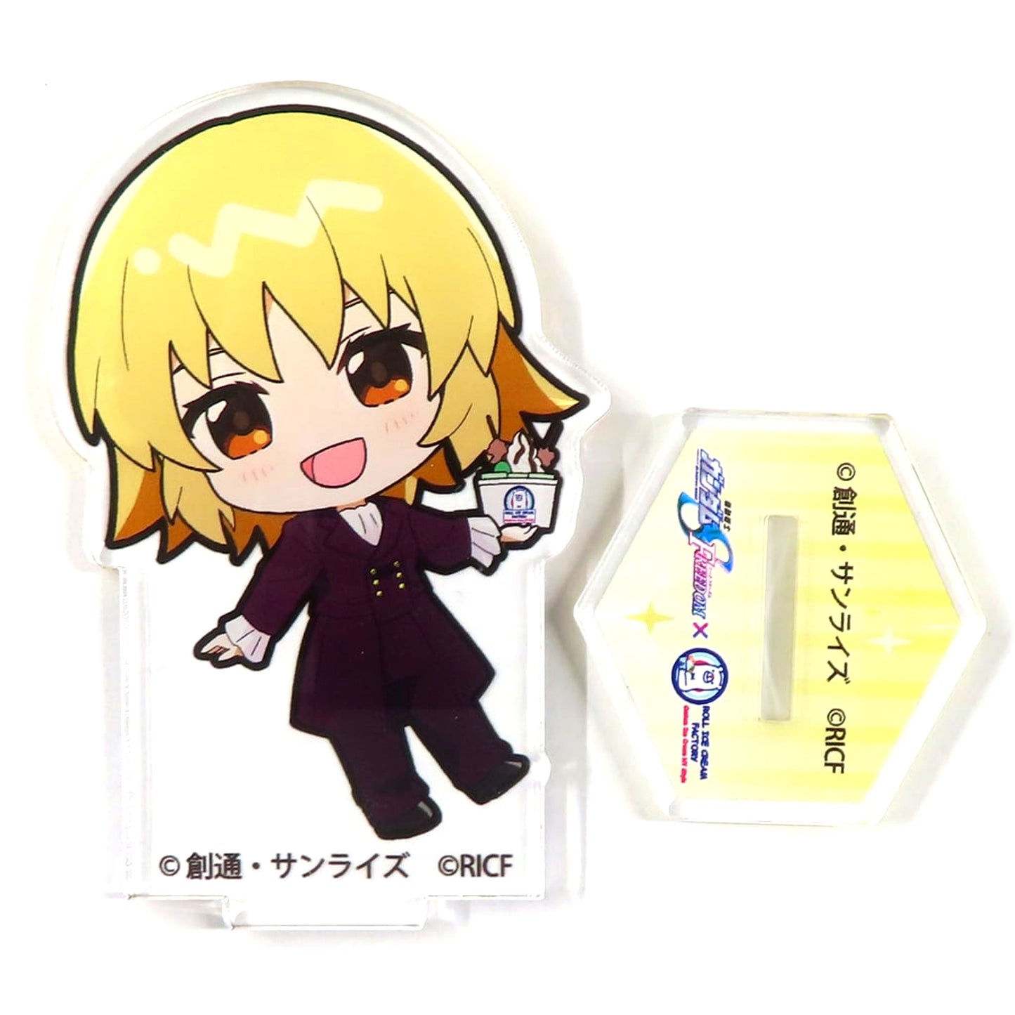 Cagalli Yula Athha Mini Mobile Suit Gundam SEED FREEDOM Trading Acrylic Stand Roll Ice Cream Factory [USED]
