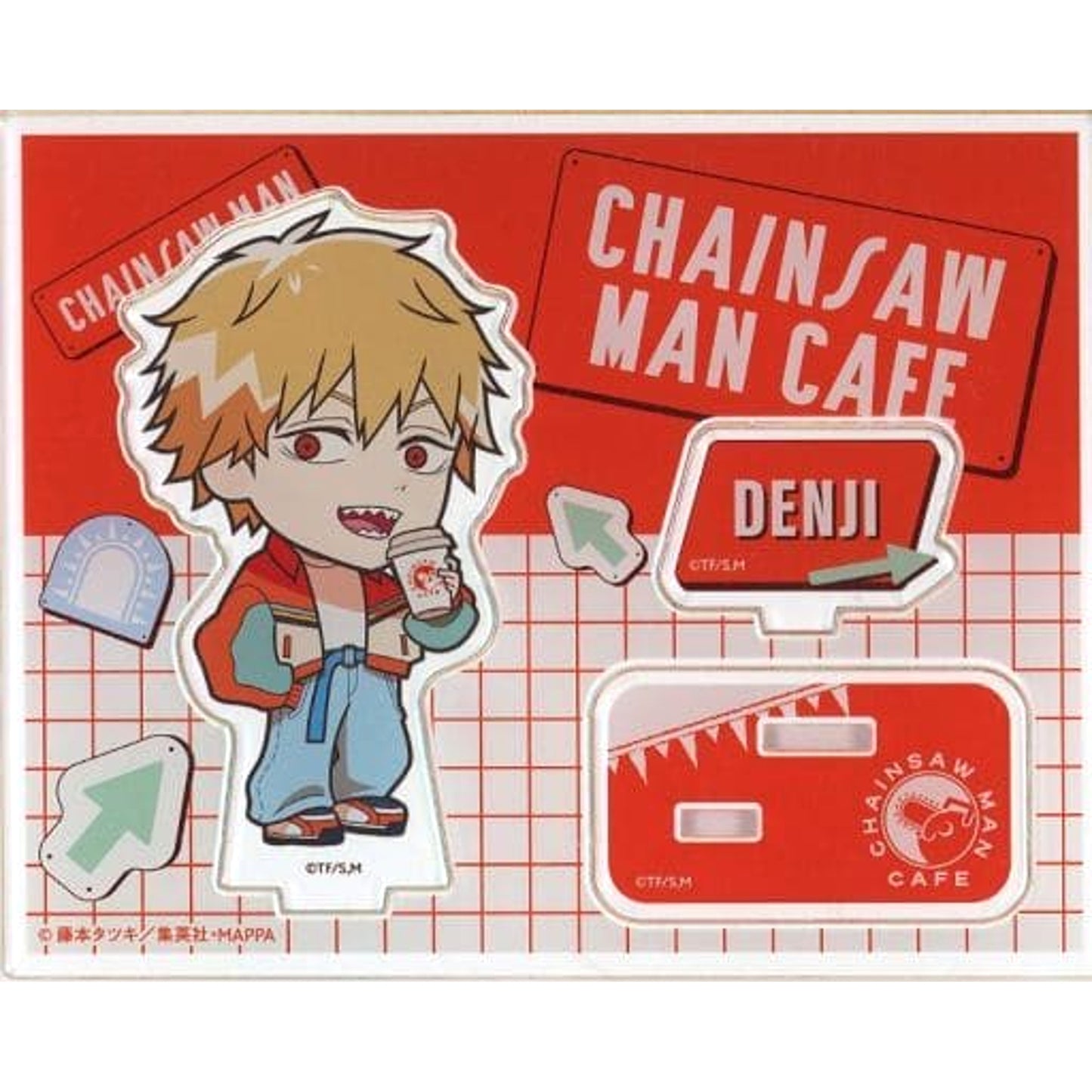 Denji Chef Chainsaw Man Mini Chara Acrylic Stand Chainsaw Man Cafe Limited [USED]