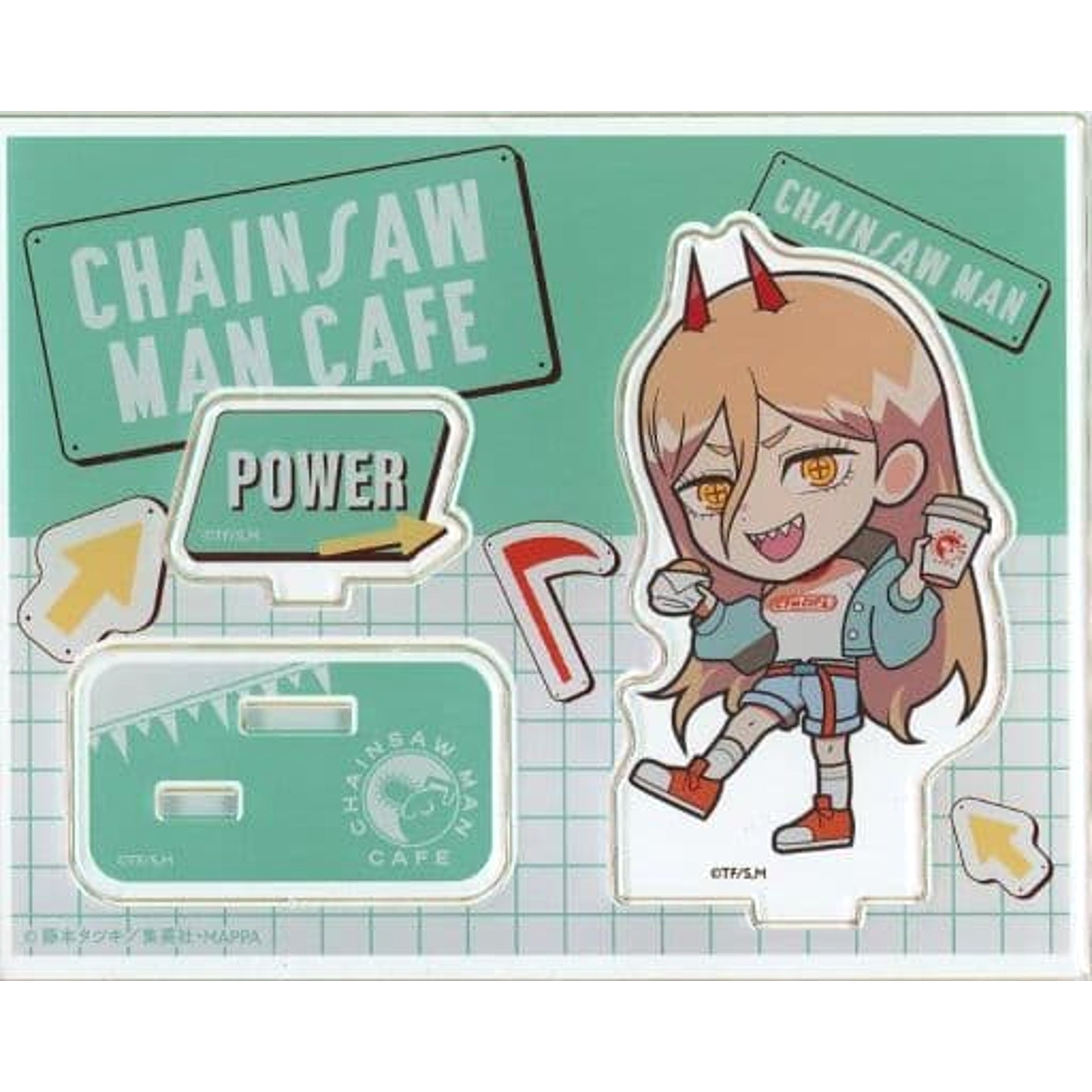 Power Chainsaw Man Mini Chara Acrylic Stand LTR Chainsaw Man Cafe Limited [USED]