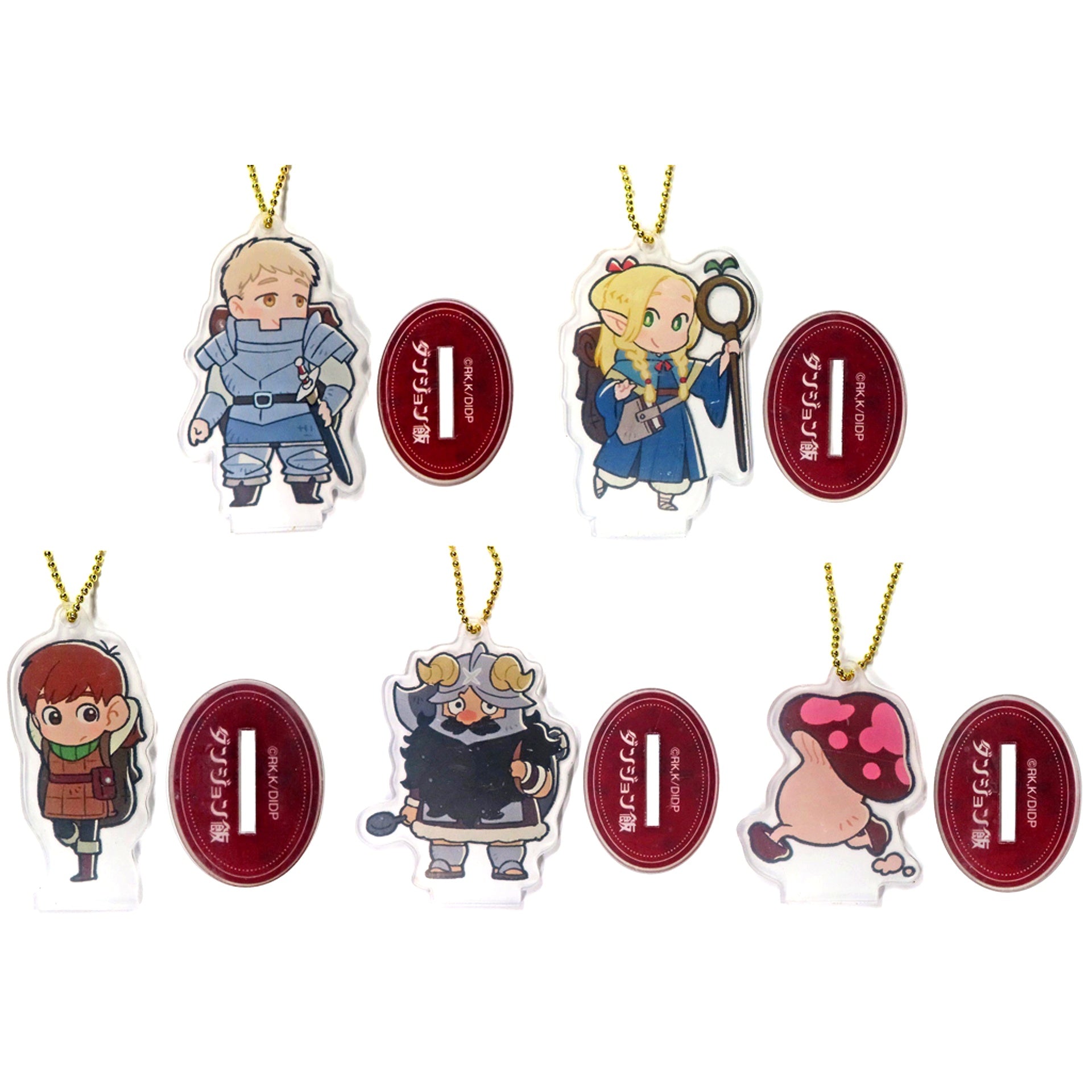 Set of 5 Delicious in Dungeon Mini Acrylic Keychain with Stand [USED]