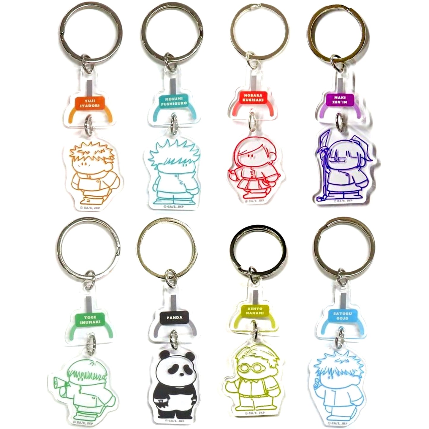Set of 8 Jujutsu Kaisen Plaza in Loft Chijimimasu Trading Acrylic Keychain [USED]