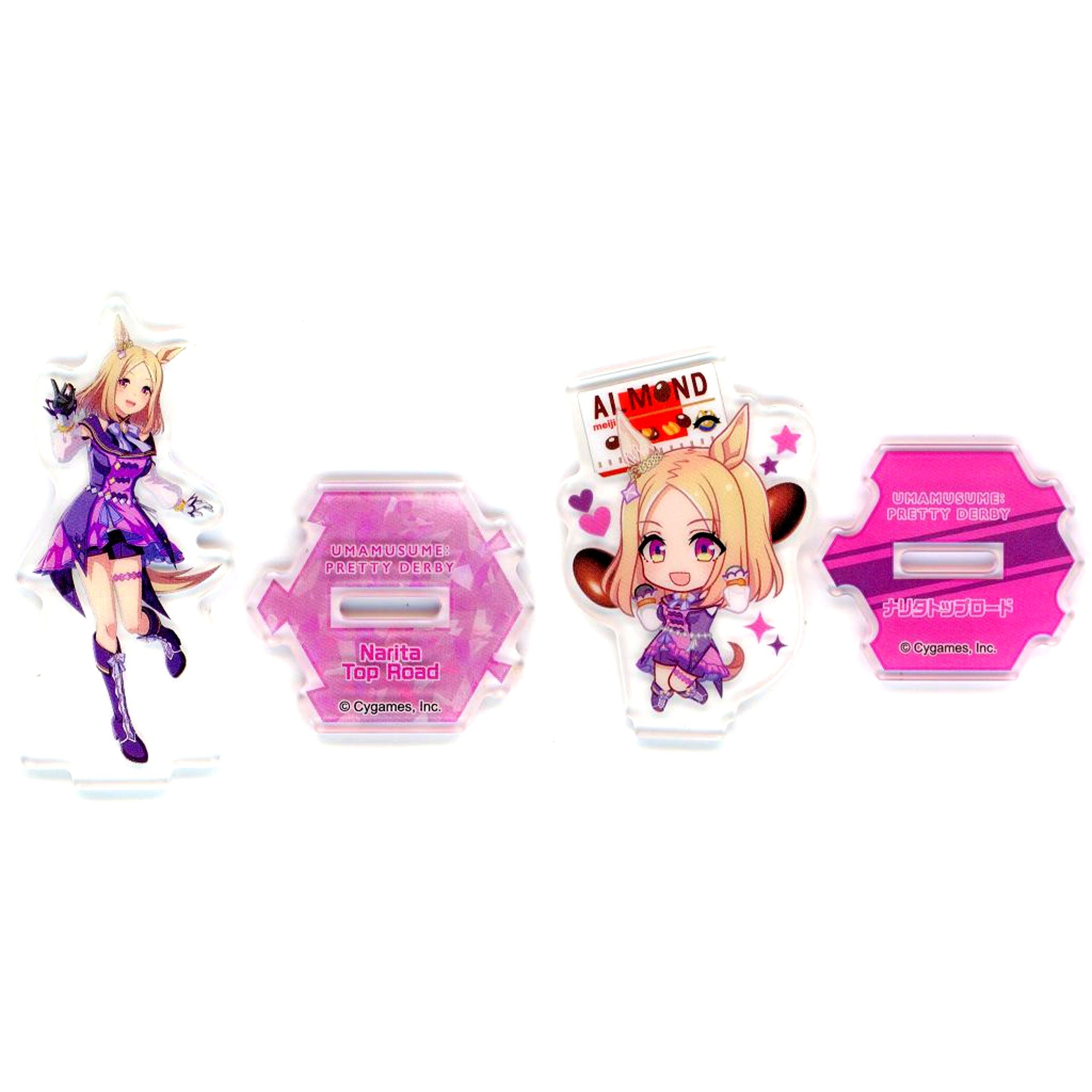 Set of 2 Single Item Original Mini Acrylic Stand Meiji Almond Chocolate Included Item Umamusume: Pretty Derby Convenience Store Limited [USED]