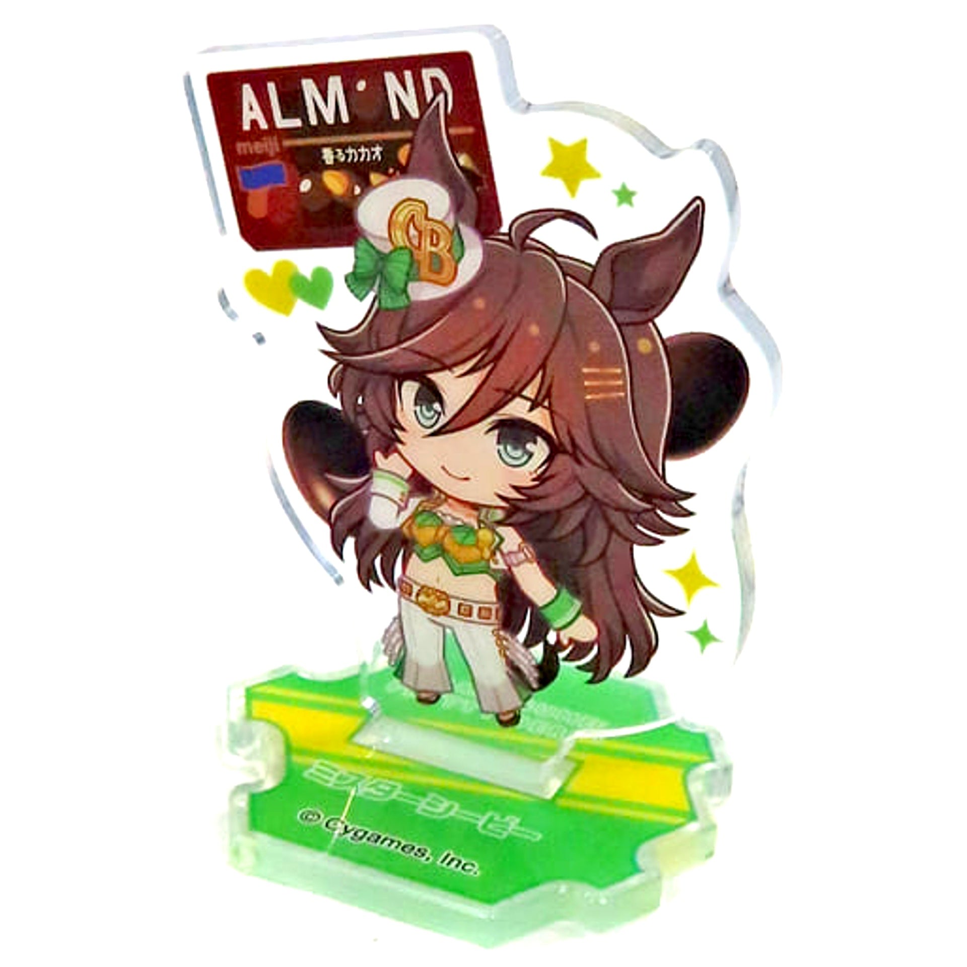 Mr.C.B. Uma Musume Pretty Derby Original Mini Acrylic Stand Included Meiji Almond Chocolate Scented Cacao Chibi [USED]
