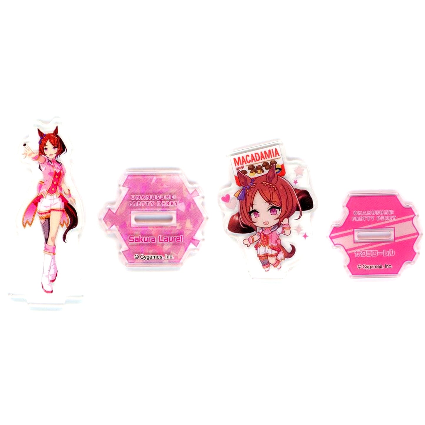 Group Uma Musume Pretty Derby Original Mini Acrylic Stand Set of 2 Types Included Meiji Macadamia Chocolate Convenience Store Limited [USED]