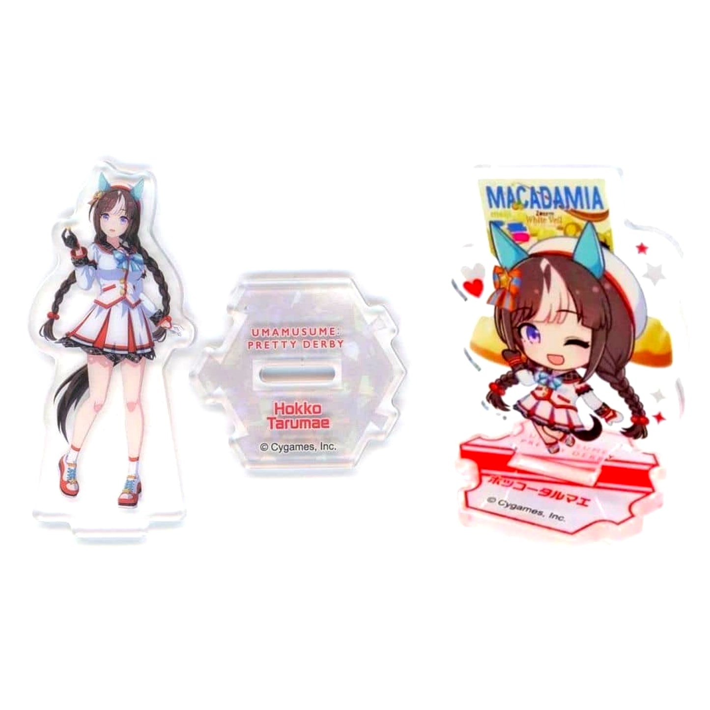 Uma Musume: Pretty Derby Meiji Macadamia Chocolate White Veil Original Mini Acrylic Stand Included Convenience Store Limited Bundle Bonus Set of 2 Types Single Item [USED]