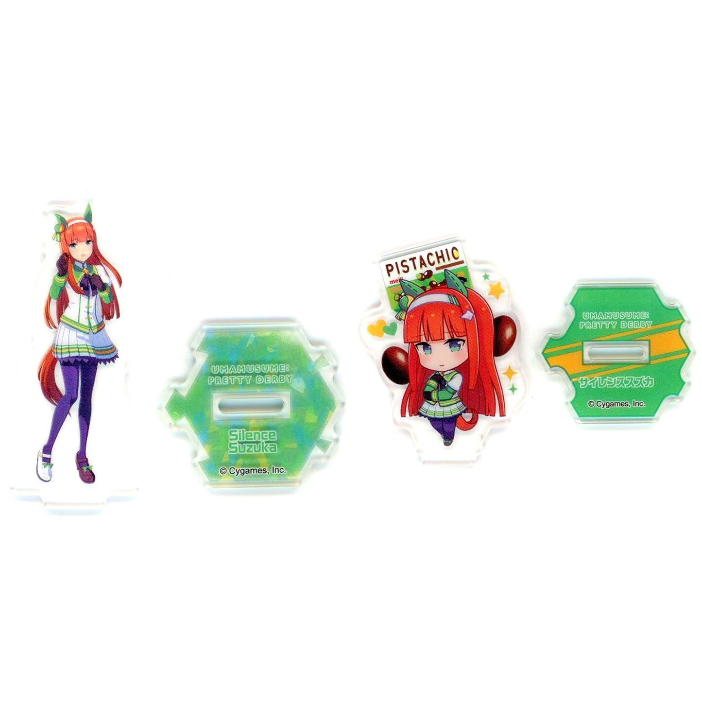 Set of 2 Single Item Original Mini Acrylic Stand Meiji Pistachio Chocolate Included Item Umamusume: Pretty Derby Convenience Store Limited [USED]