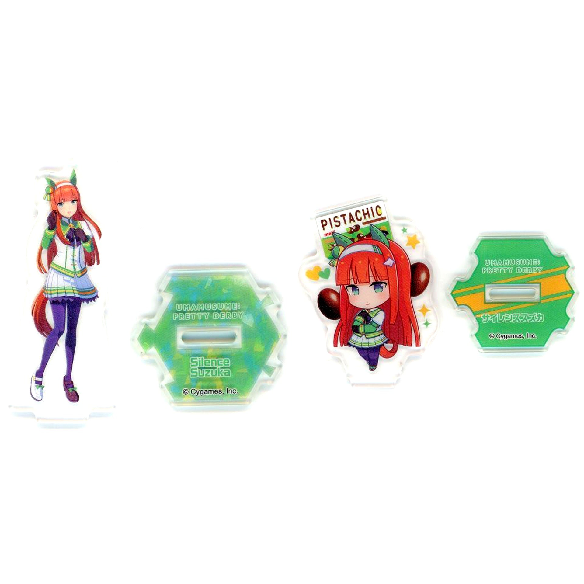 Set of 2 Single Item Original Mini Acrylic Stand Meiji Pistachio Chocolate Included Item Umamusume: Pretty Derby Convenience Store Limited [USED]