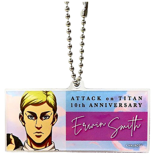 Erwin Smith Attack on Titan Trading Nameplate Keychain A 10th Anniversary Attack Fes Limited [USED]