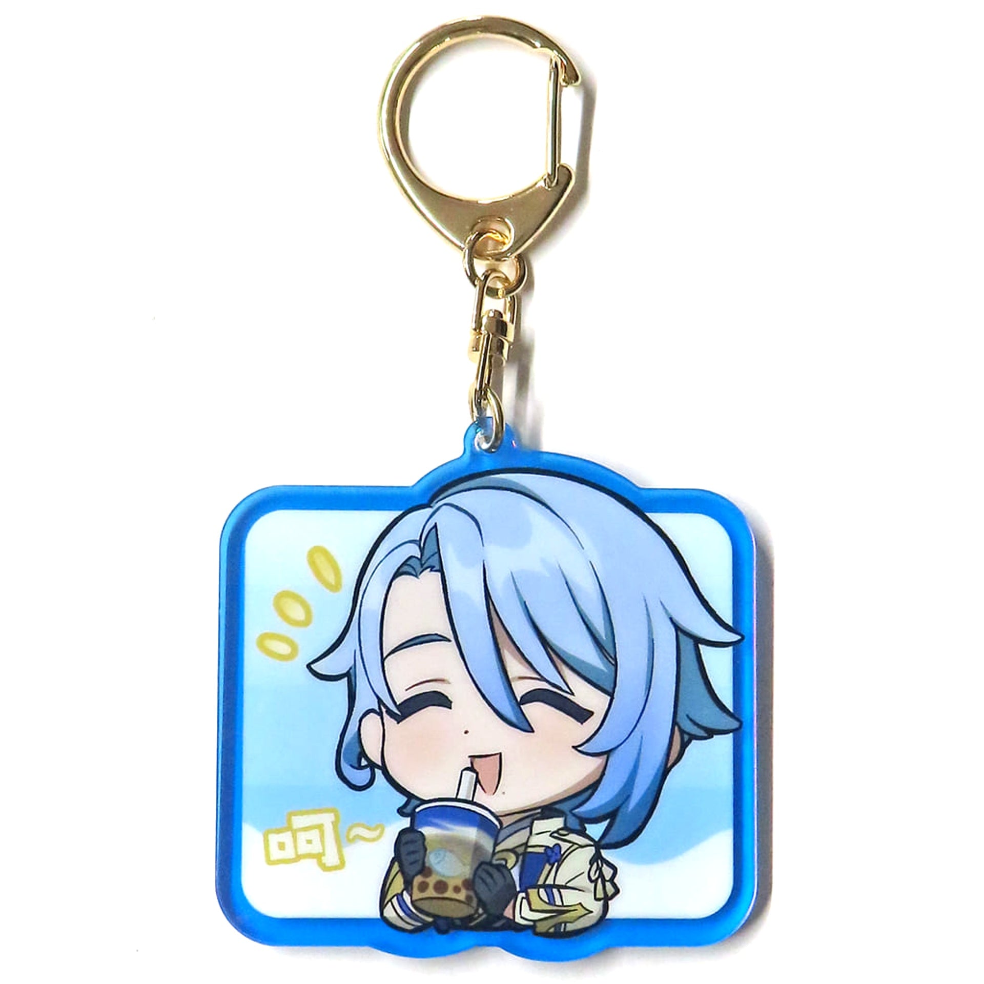 Genshin Kamisato Ayato Chibi Stamp Series Acrylic Keychain Keychains [USED]