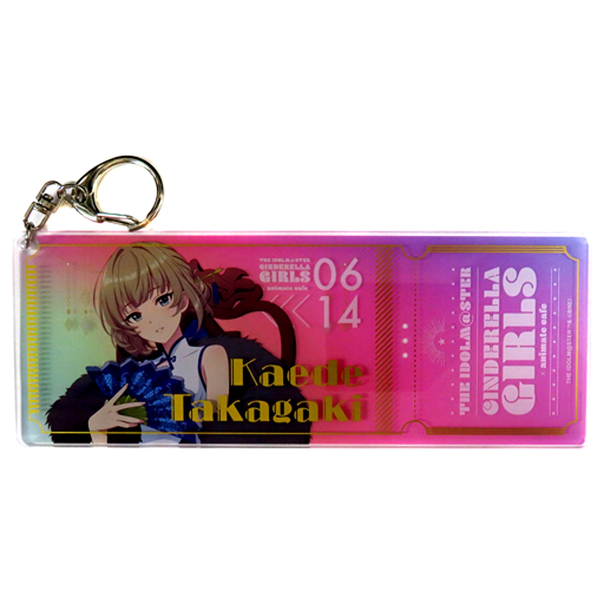 Kaede Takagaki THE IDOLM@STER CINDERELLA GIRLS Trading Ticket Style Keychain Pink animatecafe [USED]
