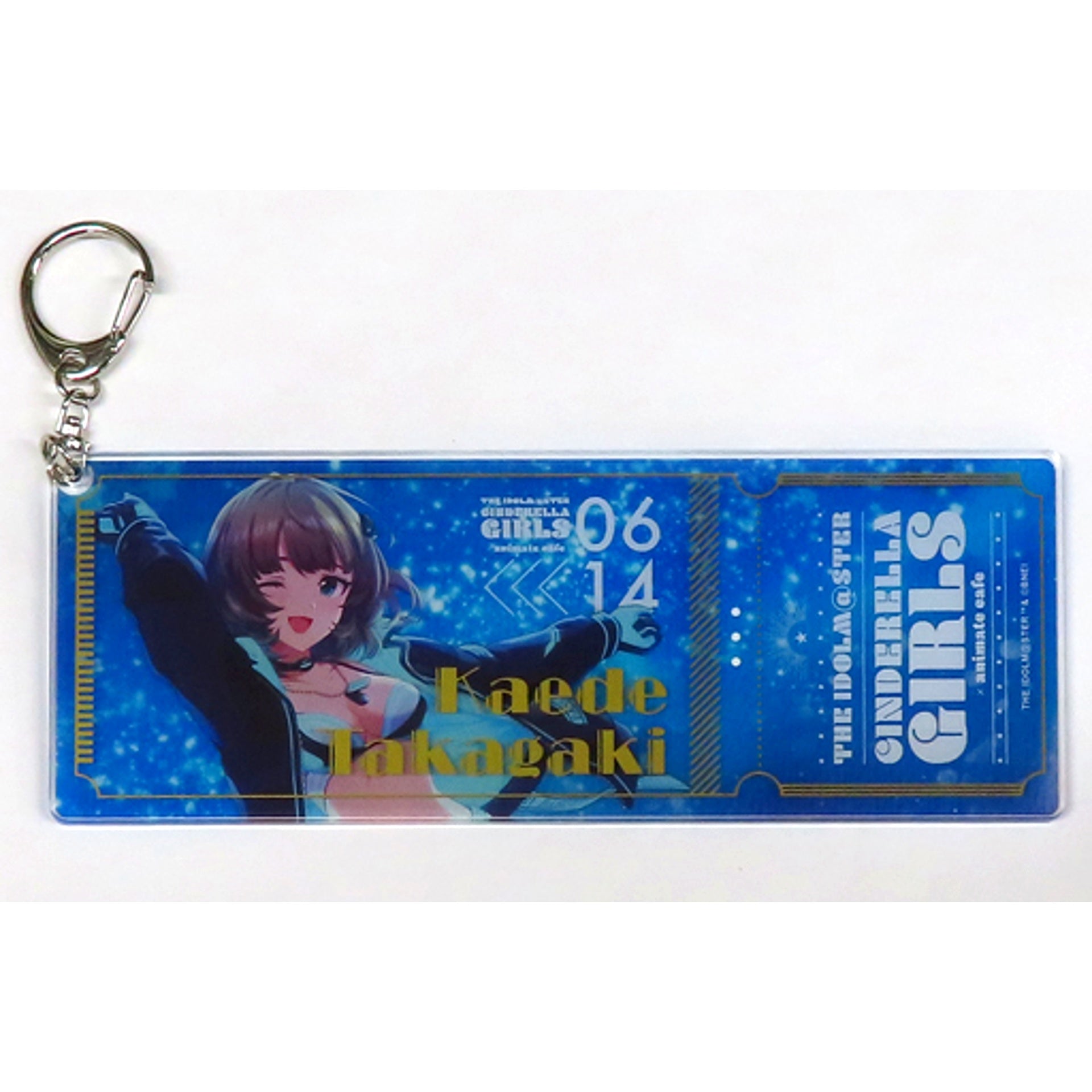 Kaede Takagaki THE IDOLM@STER CINDERELLA GIRLS Trading Ticket Style Keychain Blue animatecafe [USED]