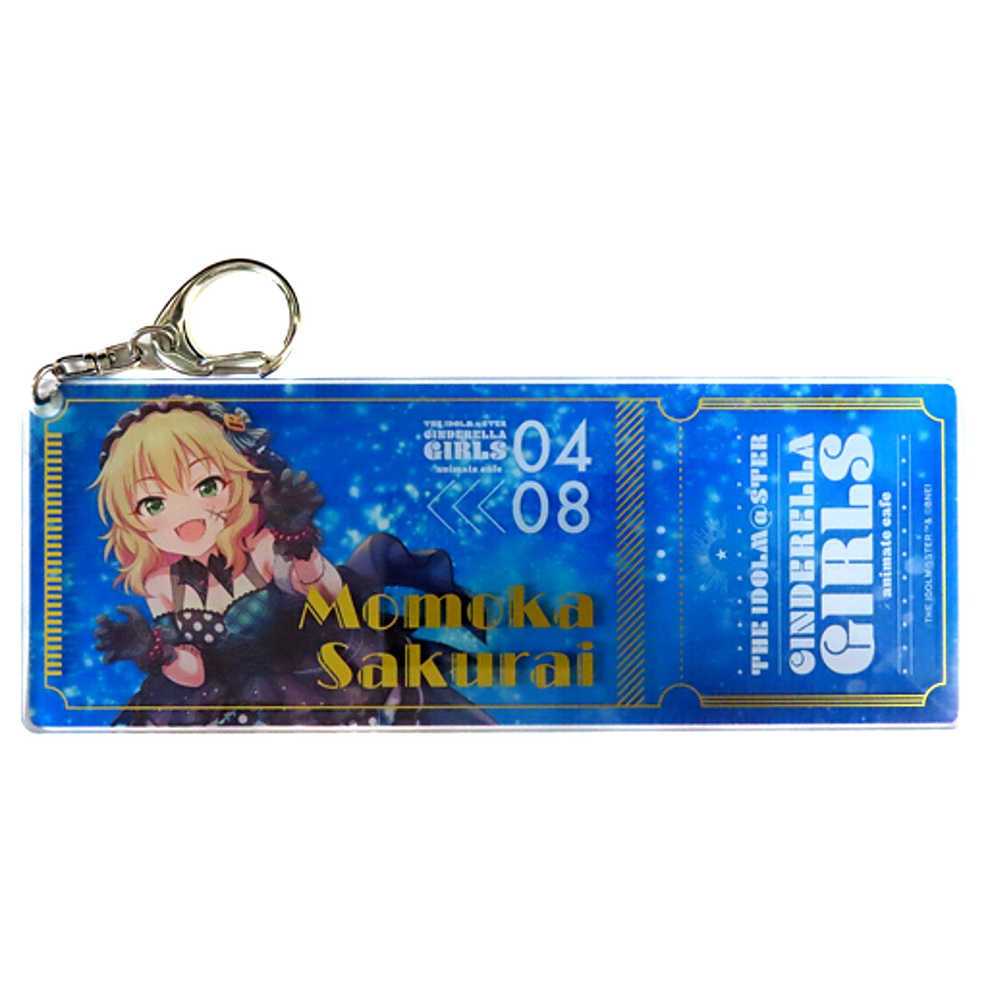 Momoka Sakurai THE IDOLM@STER CINDERELLA GIRLS Trading Ticket Style Keychain Blue animatecafe [USED]