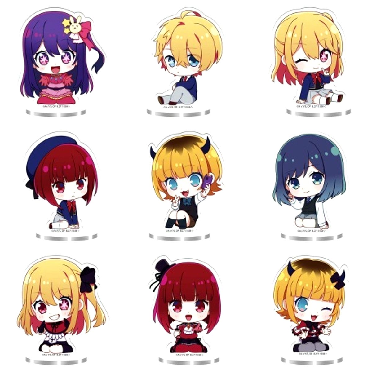 Set of 9 Oshi No Ko Suwarase Tai Acrylic Stand [USED]