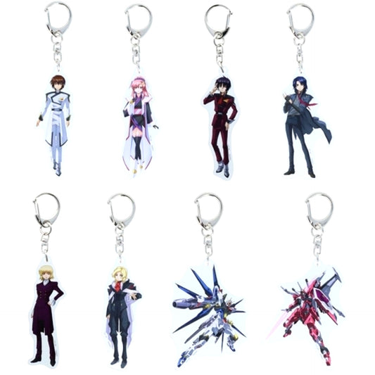 Set of 8 Mobile Suit Gundam SEED FREEDOM Acrylic Keychain Collection [USED]