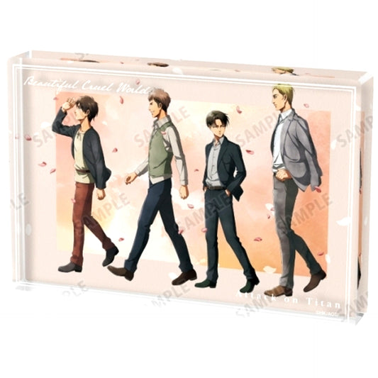 Group Footsteps Watercolor Style Ver. Illustration Acrylic Block Attack on Titan [USED]