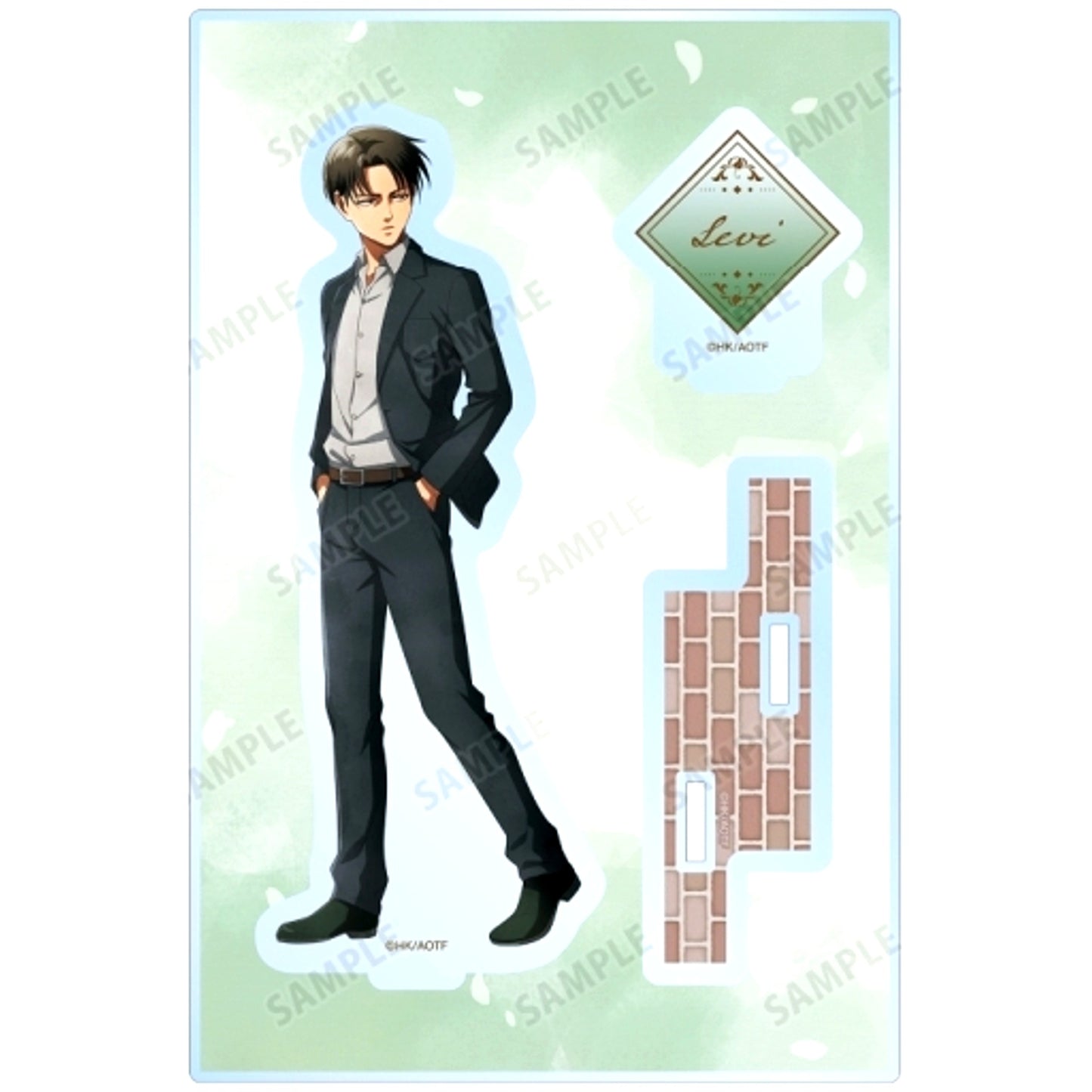 Levi Attack on Titan Drawn Illustration Walking Watercolor Style Ver. BIG Acrylic Stand with Parts [USED]