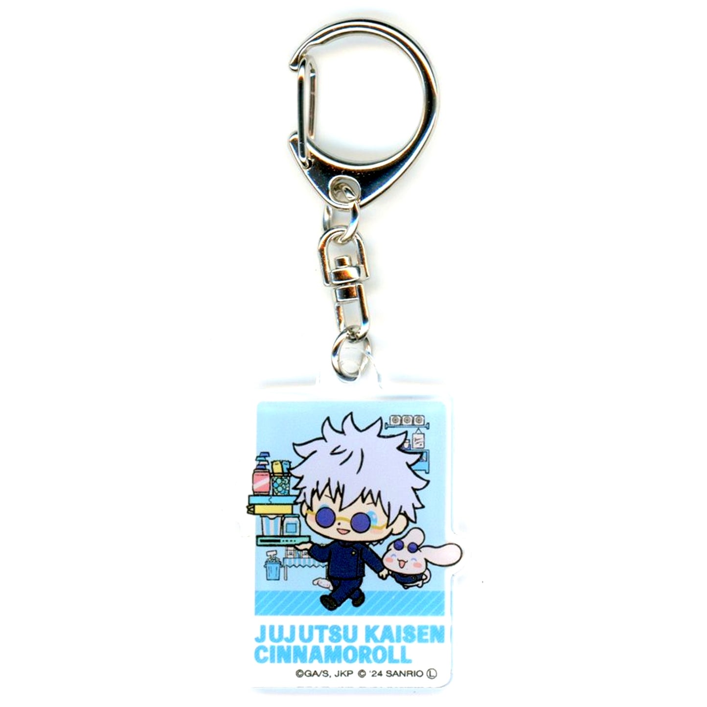 Satoru Gojo & Cinnamoroll Jujutsu Kaisen Hidden Inventory Sanrio Characters Pop Up Store Trading Acrylic Keychain [USED]
