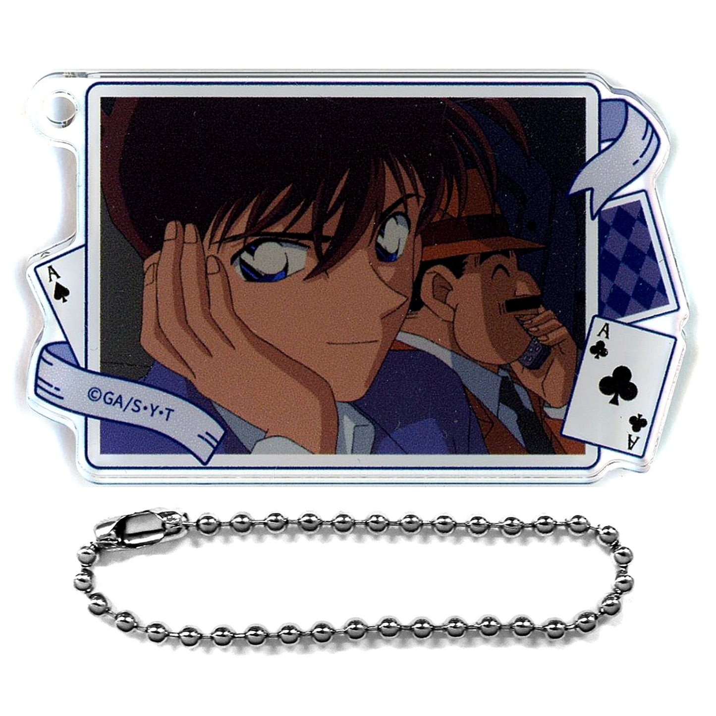 Shinichi Kudo Cheek Resting Detective Conan Acrylic Keychain Collection vs. Kaito Kid Selection [USED]