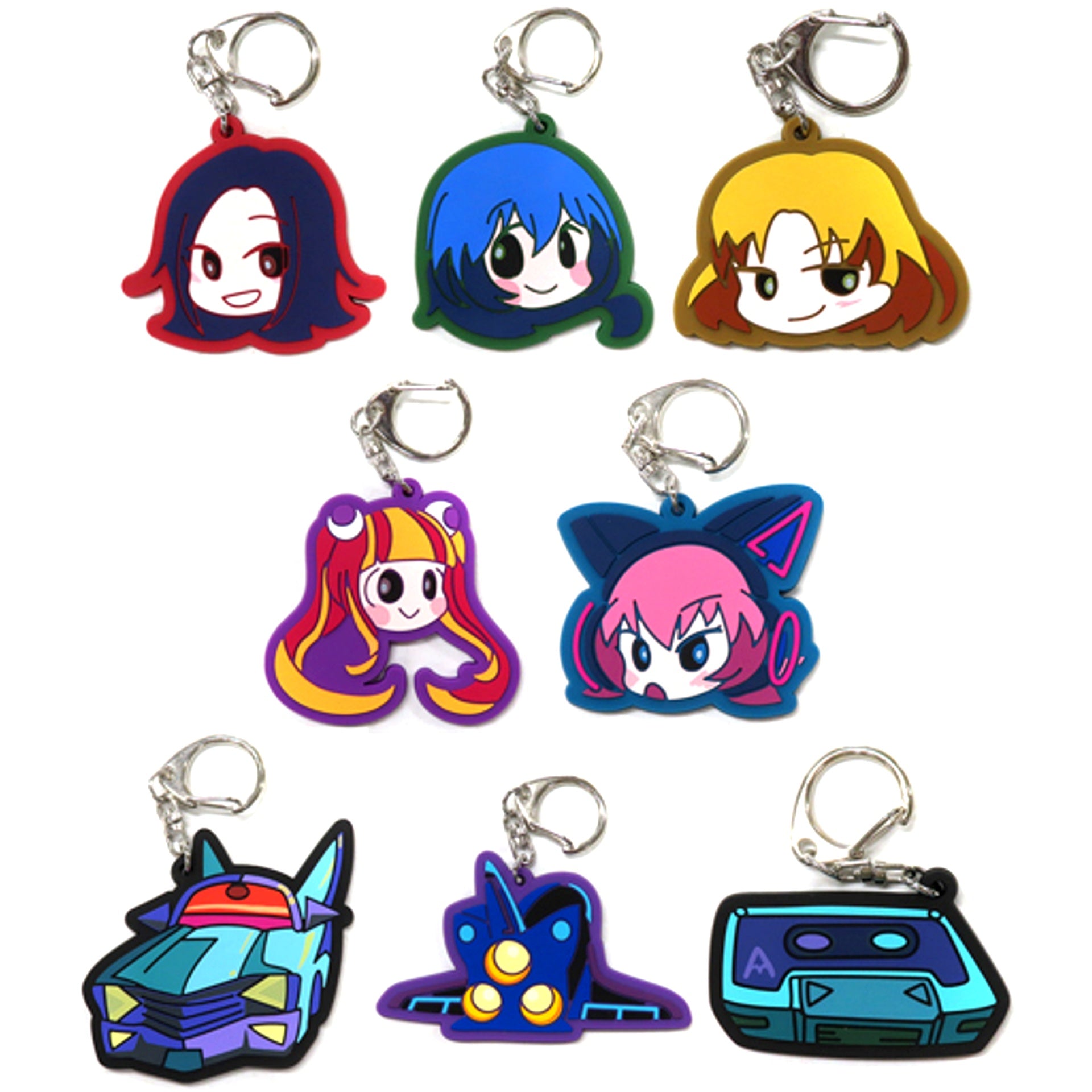 Set of 8 BanG Dream Girls Band Party Trading Rubber Keychain Repaint Ver. [USED]