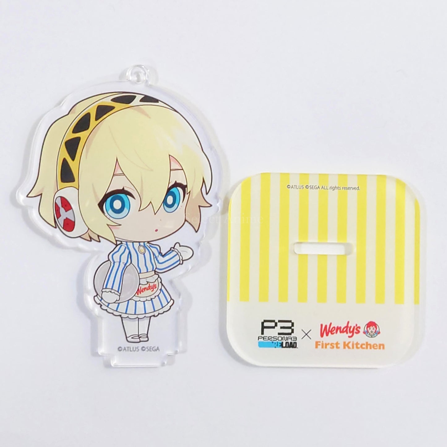 Persona 3 Reload Aigis Trading Acrylic Stand Keychain Wendy's & First Kitchen Limited Keychains [USED]