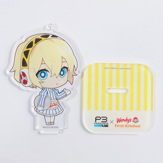 Persona 3 Reload Aigis Trading Acrylic Stand Keychain Wendy's & First Kitchen Limited Keychains [USED]