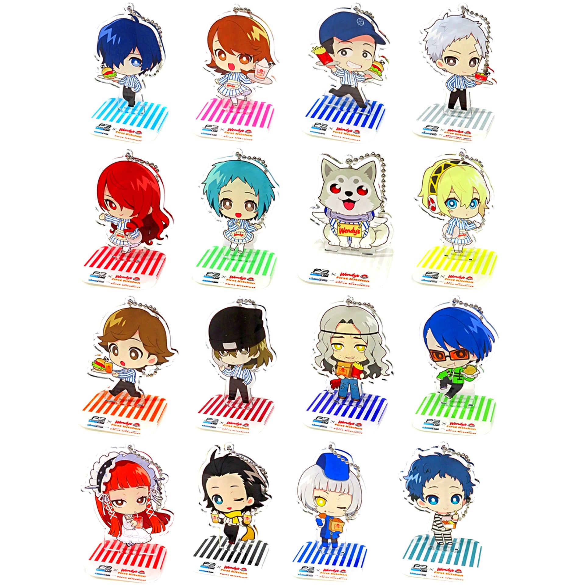 Set of 16 Persona 3 Reload Trading Acrylic Stand Keychain Wendy's First Kitchen [USED]