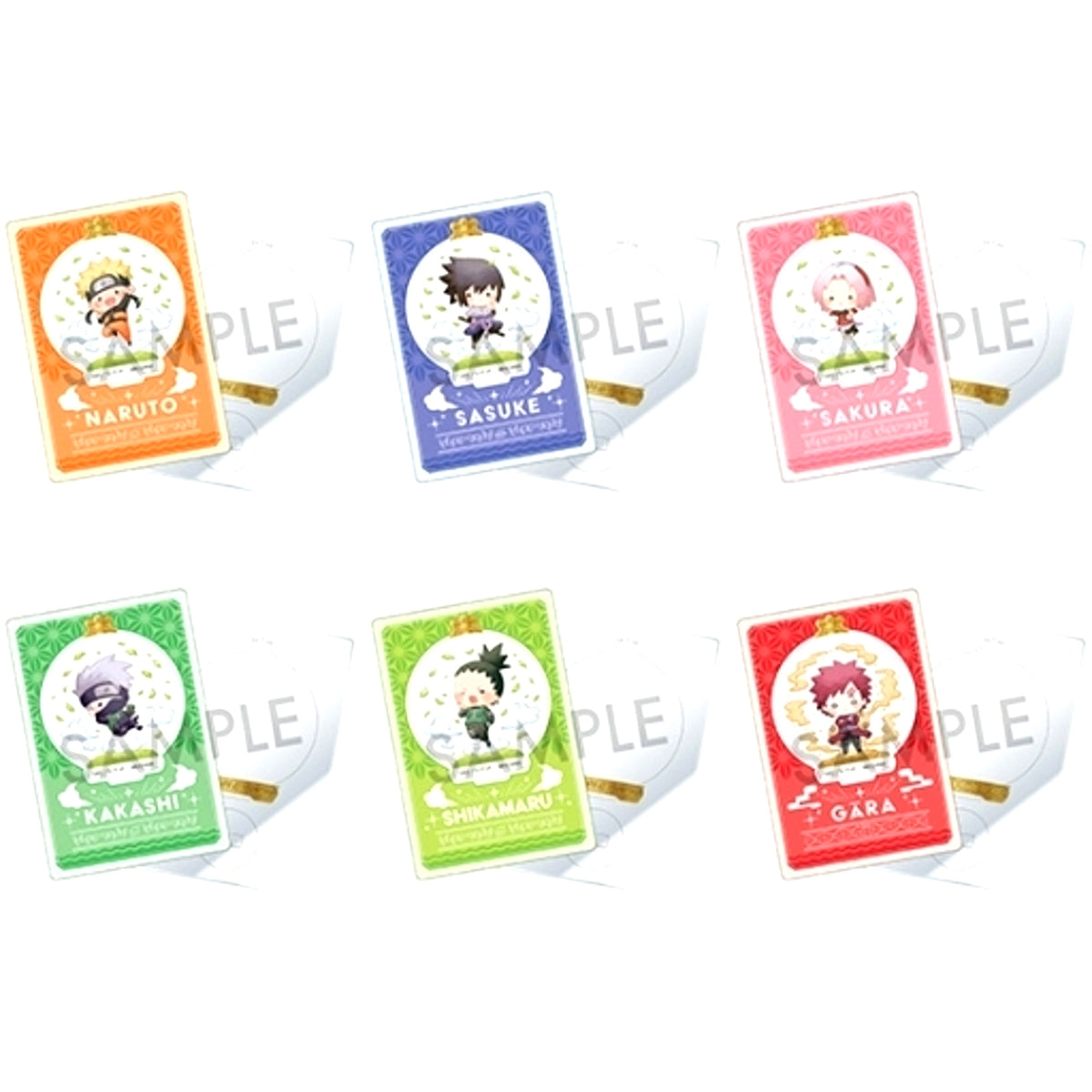 Set of 6 Naruto Shippuden Dome Acrylic Stand Kiratto Sanjo Dattebayo [USED]