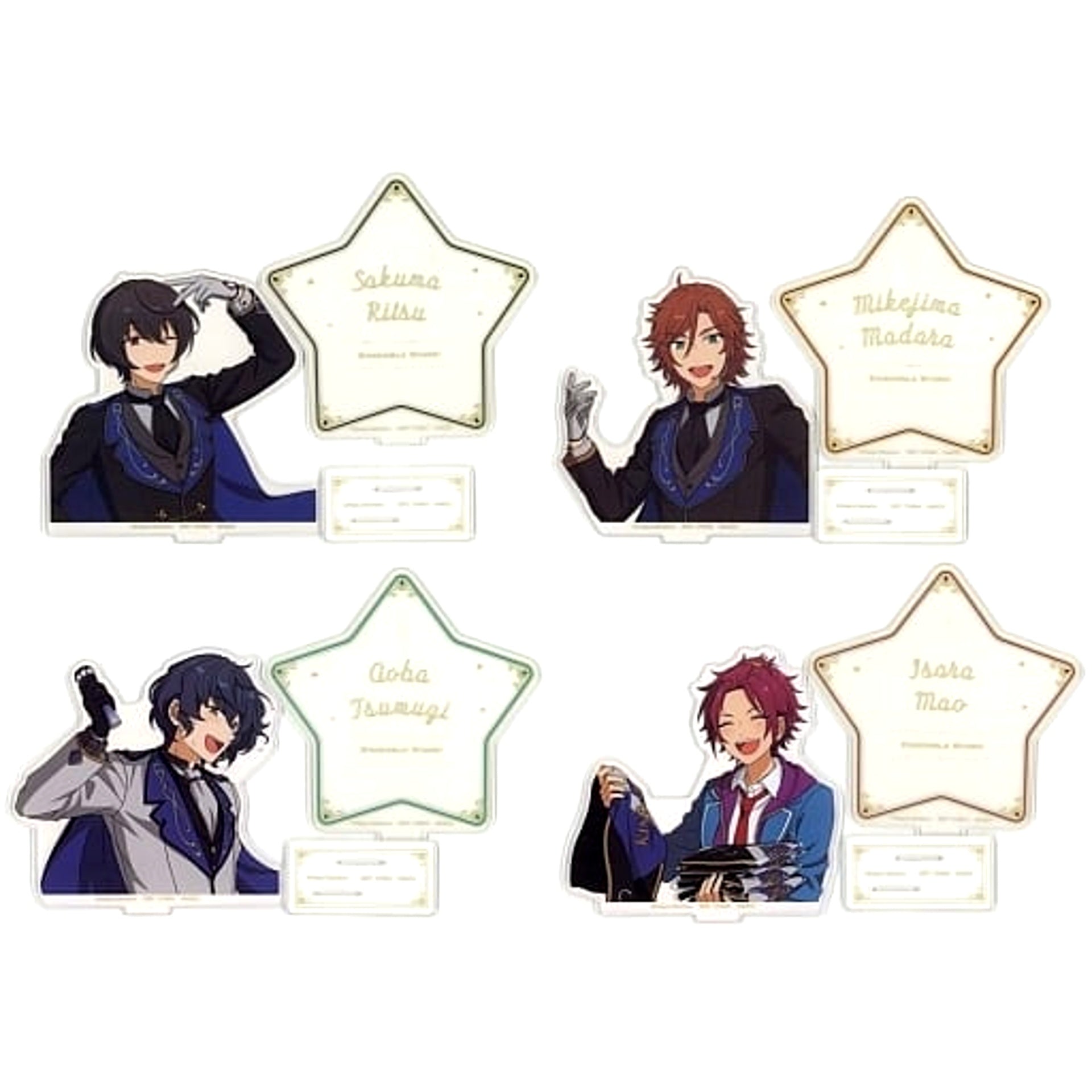Ensemble Stars! Ritsu Sakuma & Others Reminiscence * Monochrome Checkmate All 4 Types Set Ichiban Kuji Reminisce Selection Memorial Star Acrylic Stand Prize F Acrylic Stands [USED]